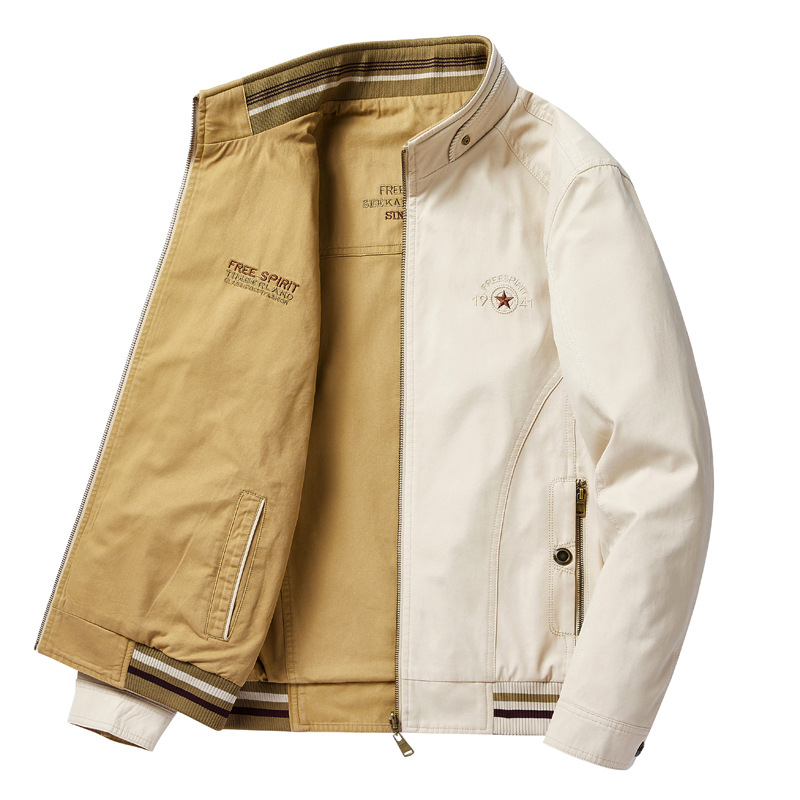 Windbreaker Men Zip - 両面着用ハイキングジャケット男性防水ジップアップジャケット軽量秋アウターコート男性キャンプトレッキング服