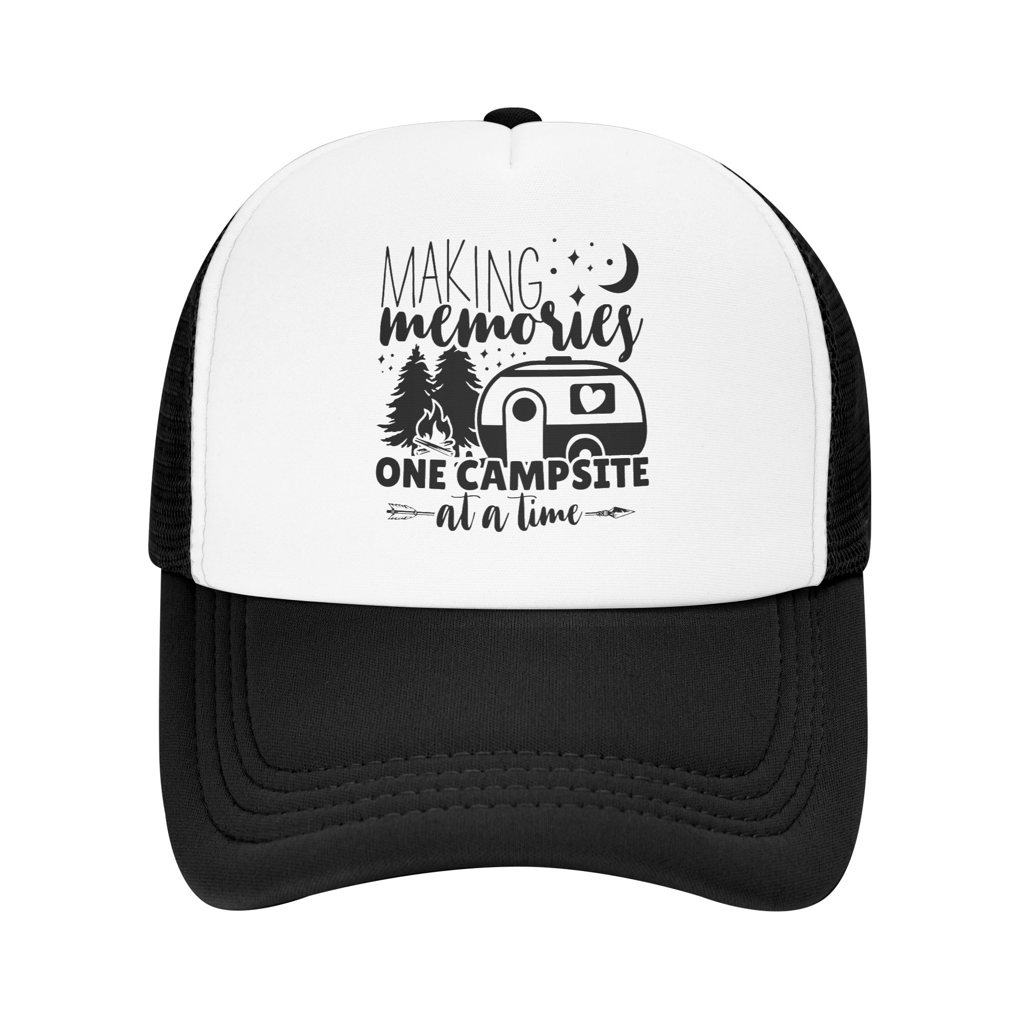 Trucker Hat Cap - クラシックユニセックスアドベンチャーキャンプハッピーキャンパートラッカーハット大人用調節可能な野球帽男性女性日焼け止めトラッカーキャップ