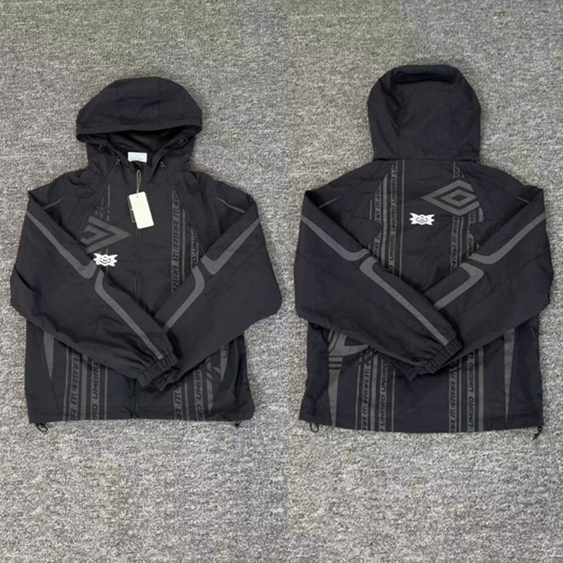 Windbreaker Men Zip - ヴィンテージブラックメルトラジャケット ウィンドブレーカー バタフライプリント メンズ レディース ストリートウェア