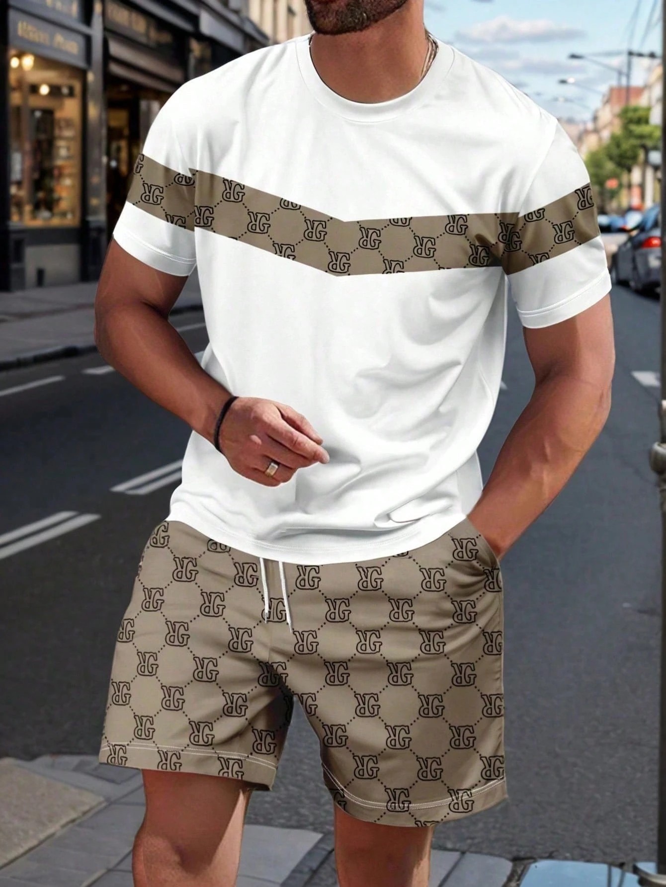 Men'S Fashion Formal - 2026年夏メンズスーツ、3Dプリント柄入り、通気性、軽量、快適、ファッショナブル、アウトドアスタイルのメンズ服