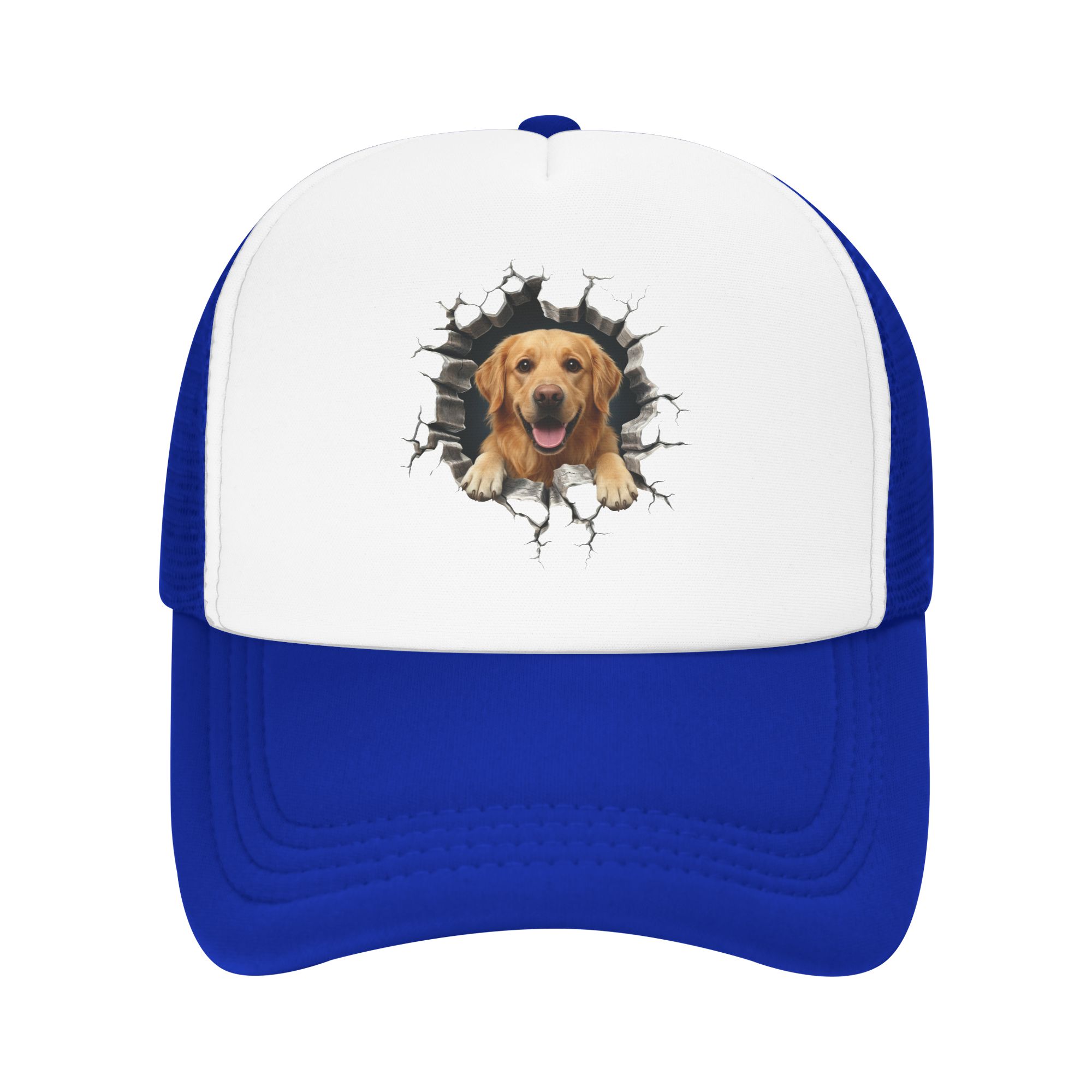 Trucker Hat Cap - ブレイキング・スルー・ゴールデン・レトリバー野球帽女性男性パーソナライズされた調節可能な犬愛好家トラック運転手帽子スポーツスナップバックお父さん帽子