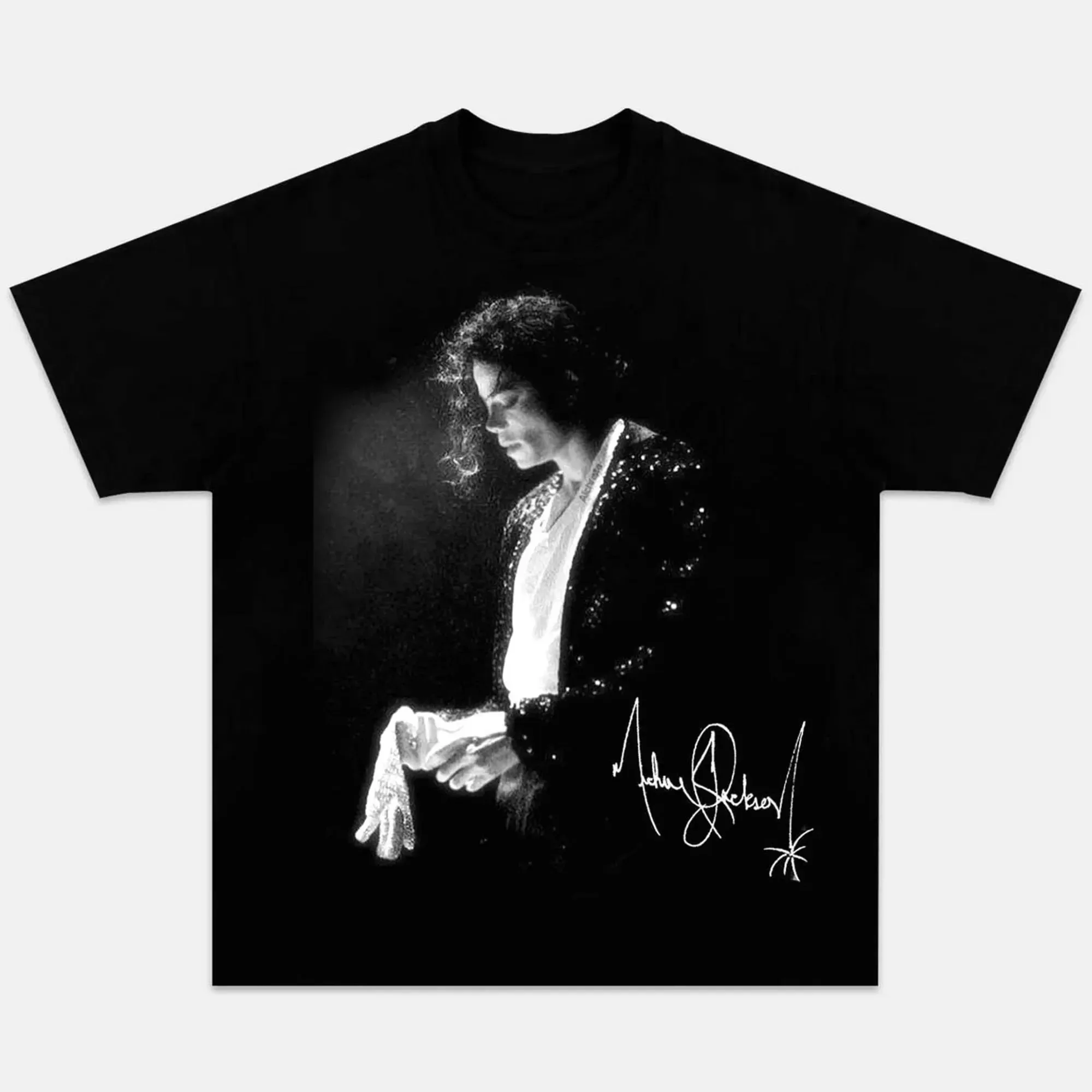 Men'S Fashion Nova - マイケル・ジャクソンへのオマージュプリントTシャツ ユニセックス コットン カジュアル ストリートウェア ファッション