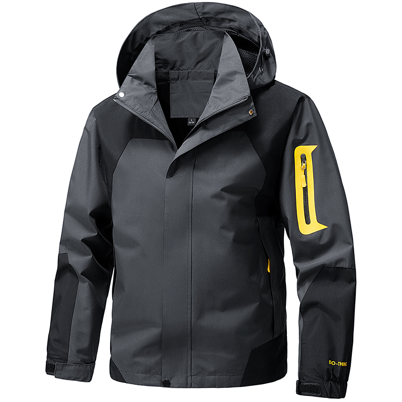 Windbreaker Men Zip - ソフトシェル アウトドアジャケット メンズ ジップアップ フード付き 防水ジャケット
