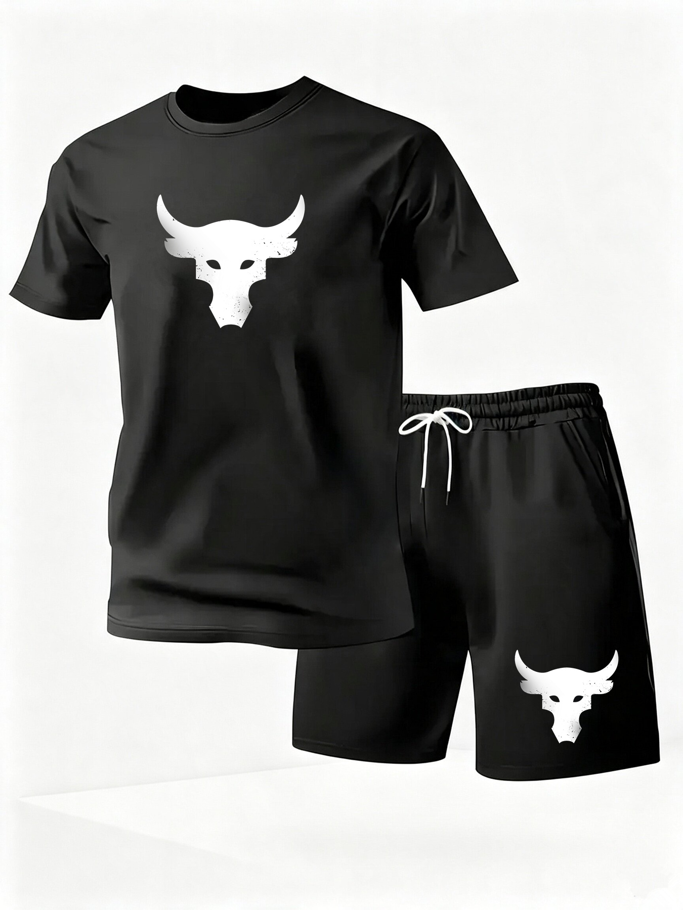 Mens Fashion Ideas - 夏用メンズ速乾カジュアル半袖Tシャツ＆ショートパンツセット シティストリートファッション ランニングスポーツ 2ピーススーツ