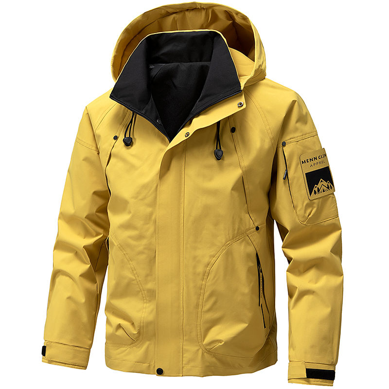 Windbreaker Men Zip - 2026 春防水フード付きジャケット男性屋外ソフトシェルジップアップウインドブレーカージャケットハイキングキャンプコート秋薄いオーバーコート