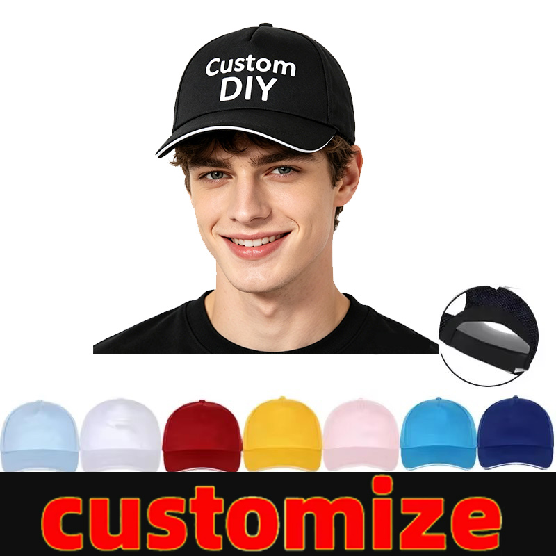 Trucker Hat Cap - カスタムDIYロゴパターン入り野球帽、男女兼用帽子、メンズキャップ、プリントテキストデザイン、トラッカーベルクロハット、デザイナーキャップメンズ