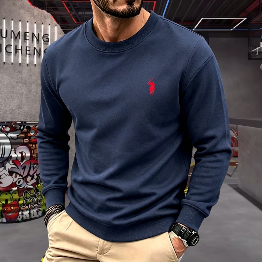 Men'S Fashion T Shirts - 柔らかなコットン素材の高級ブランドメンズ長袖ラウンドネックTシャツ、秋のファッション、刺繍入りルーズフィット韓国風スウェットシャツ、カジュアルトップス