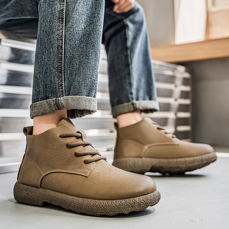 Men'S Fashion For 30 Year Olds - メンズ アンクルブーツ ブラウン ショートブーツ 高級靴 パイロット向けに設計された