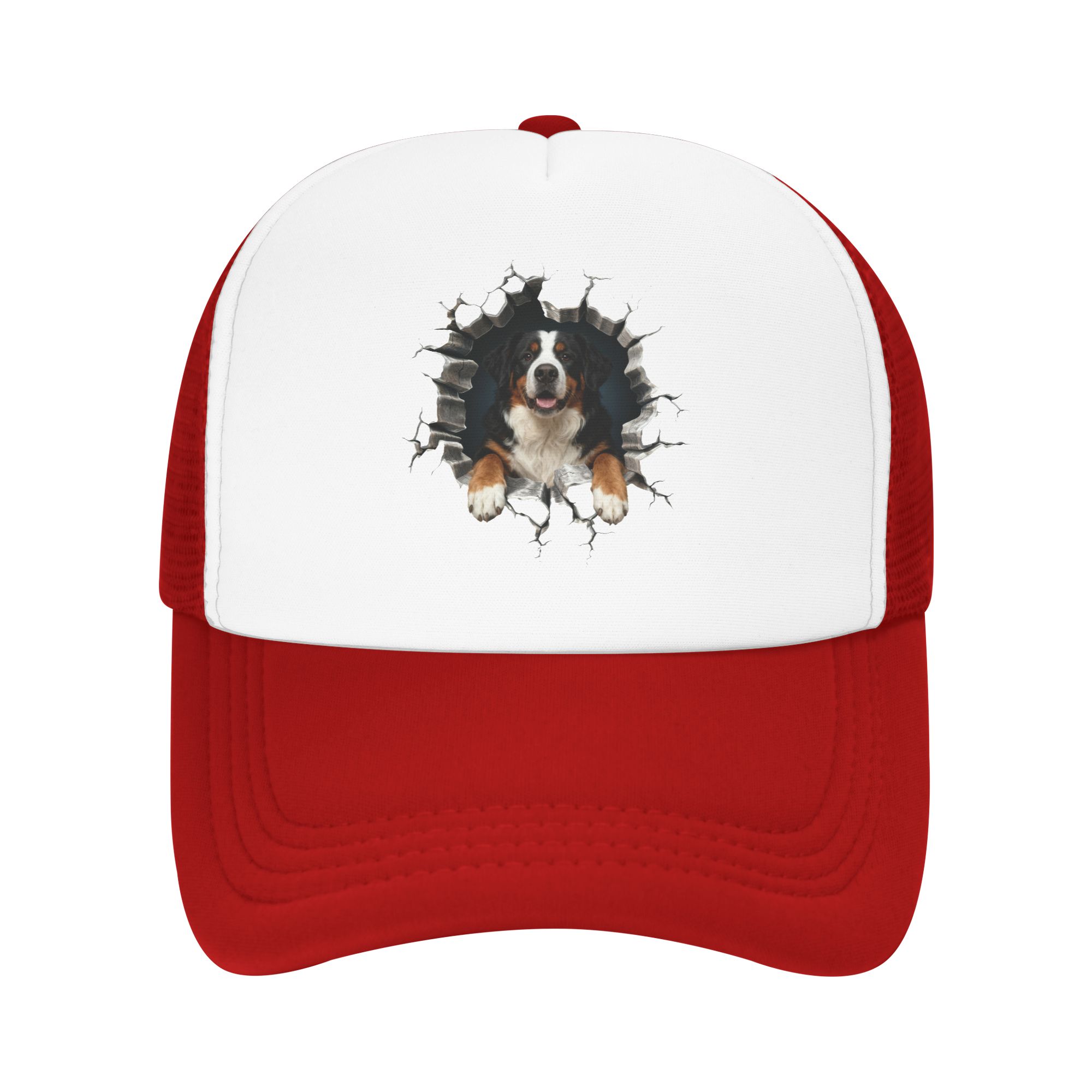 Trucker Hat Cap - ブレイキング・スルー・バーニーズ・マウンテン・ドッグ トラッカーハット レディース メンズ 調節可能 大人用