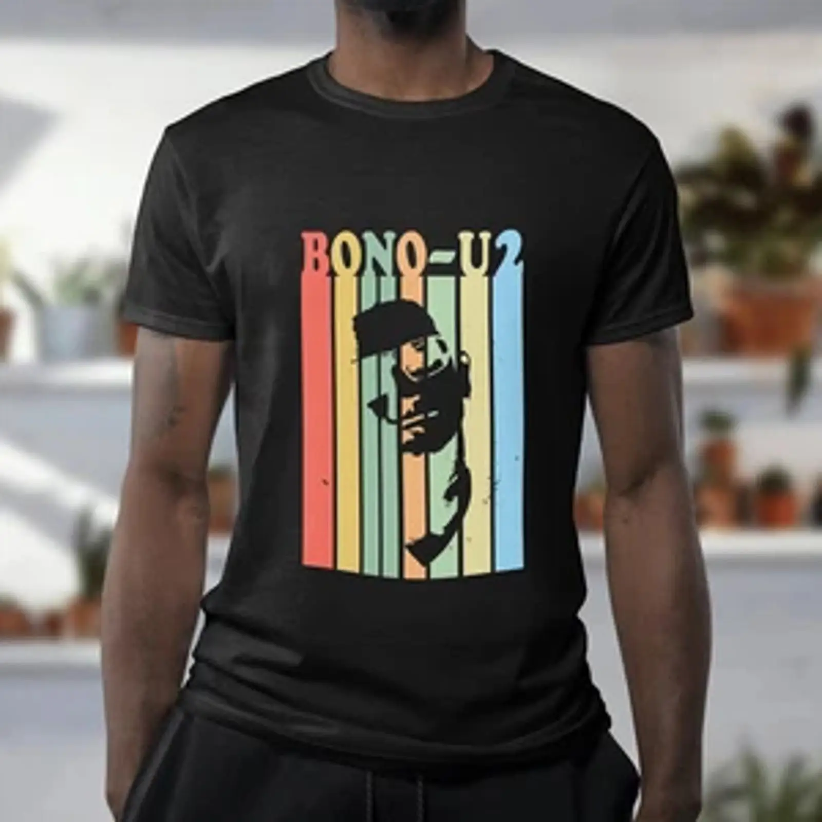 Mens Fashion In 1980S - BONO U2 Tシャツ 音楽伝説 80年代バンド アイルランドロック