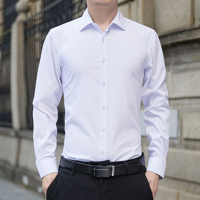 Men'S Fashion Formal - 新作プラスサイズメンズ無地ビジネスシャツファッションクラシックベーシックカジュアルスリムホワイト長袖フォーマルシャツ男性ブランド服