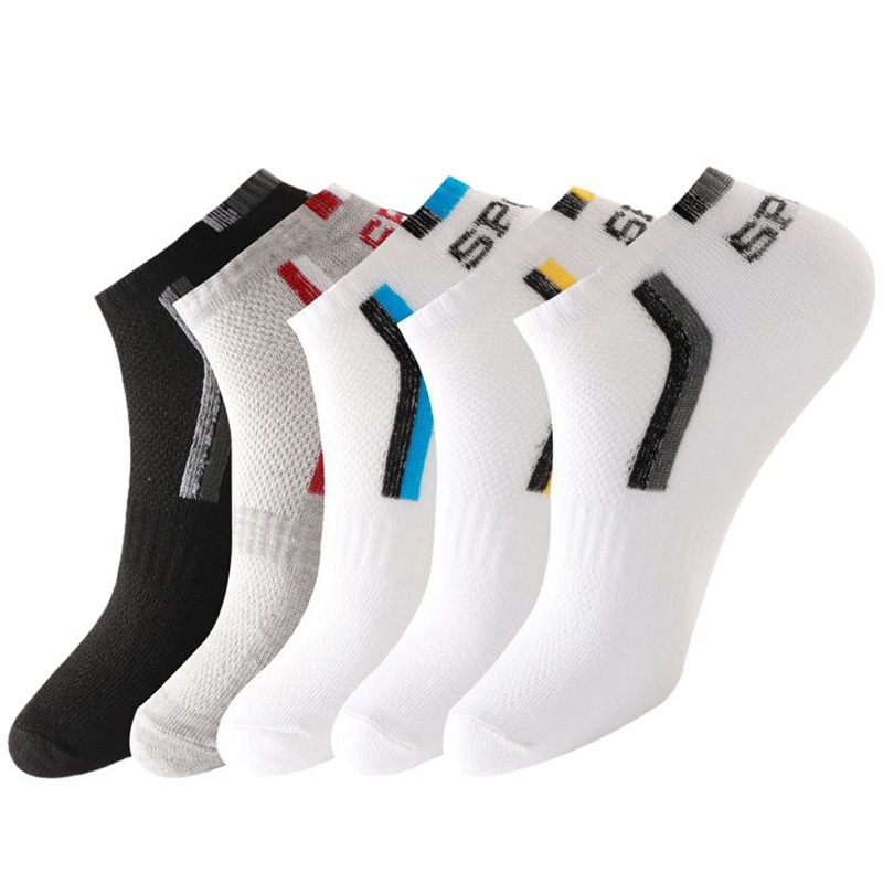 Socks Ankle Men - メンズアンクルソックス1足、コットン製、ブラックカラー、薄手で通気性があり快適、高品質、ブラックホワイト、ローカットショートソックス、スポーツ用