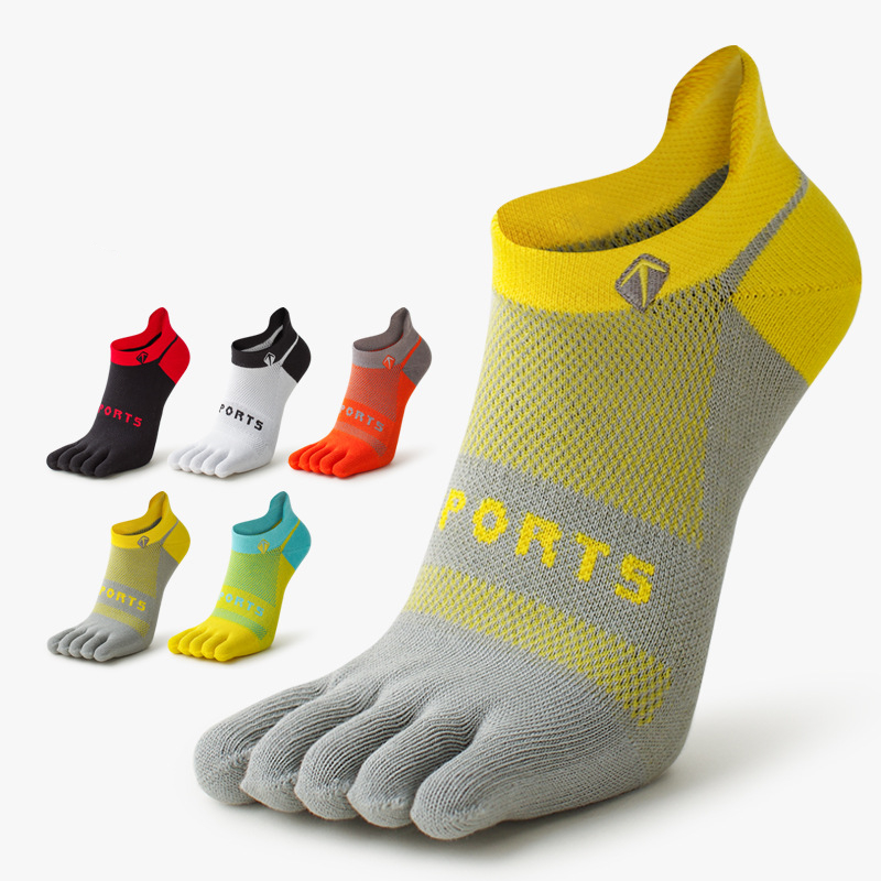 Socks Ankle Men - 1 ペア男性用クールマックストゥボートソックス通気性のある綿菓子色速乾性吸汗性 5 本指サイクリングスポーツソックス