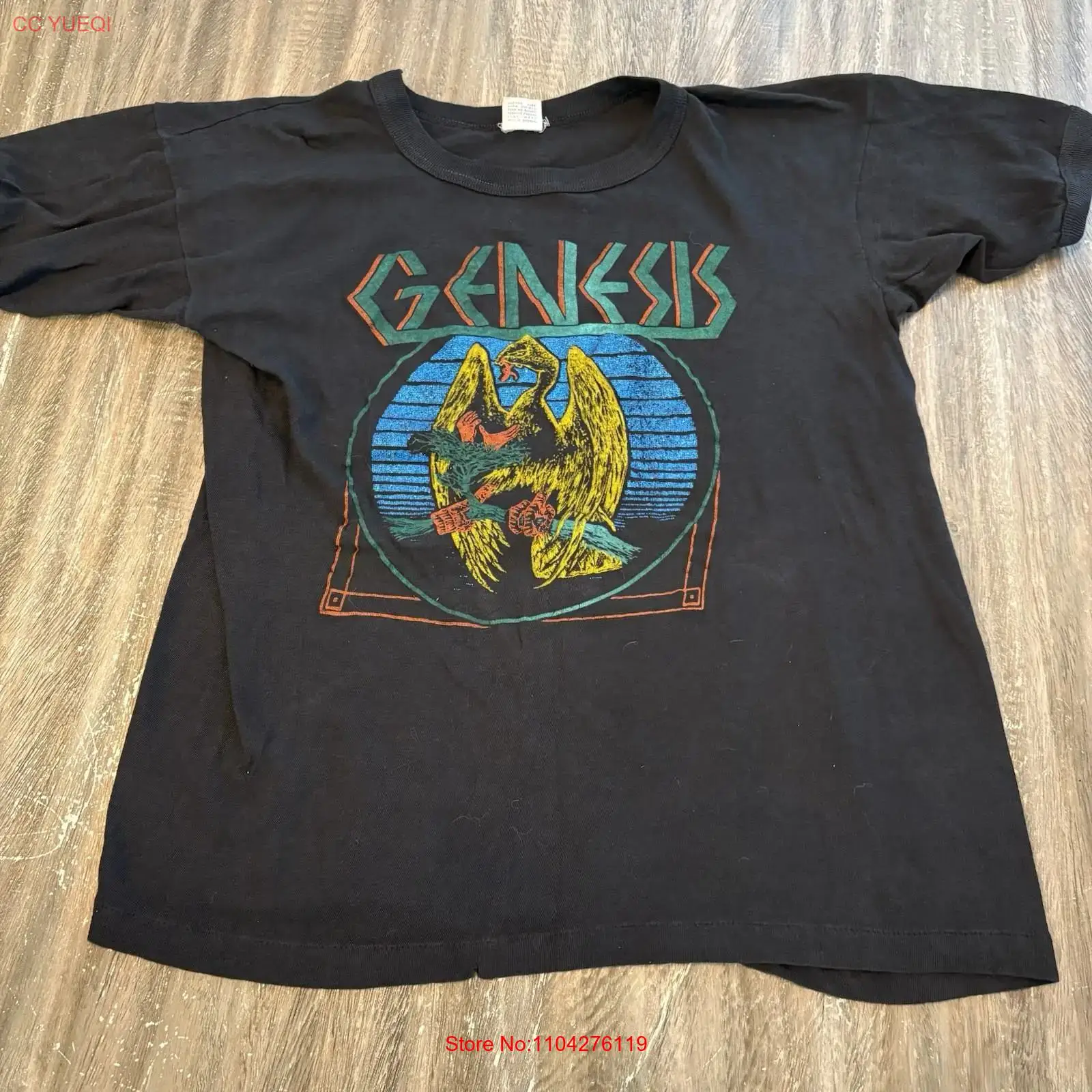 Mens Fashion In 1980S - ヴィンテージ レア 1980年代 ジェネシス・イン・コンサート ミディアムドライロットTシャツ ヴィンテージウォッシュ加工