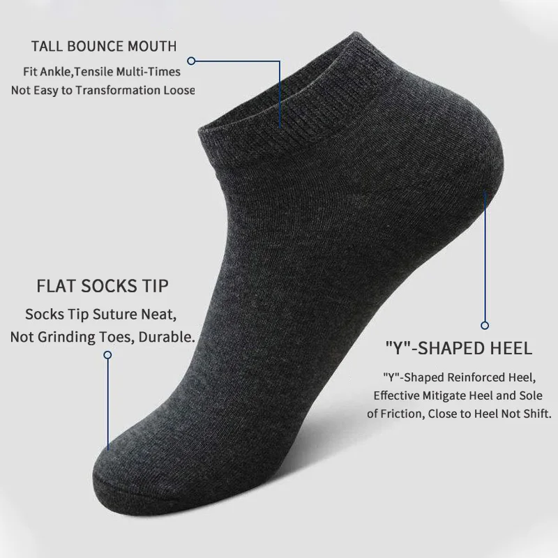 5足組 ユニセックス カジュアル 無地 ボートソックス 薄手 - Socks Ankle Men のレビューと価格