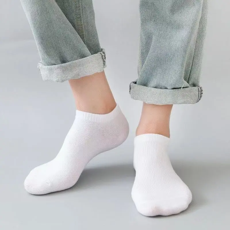 5足組 ユニセックス カジュアル 無地 ボートソックス 薄手 - Socks Ankle Men のレビューと価格