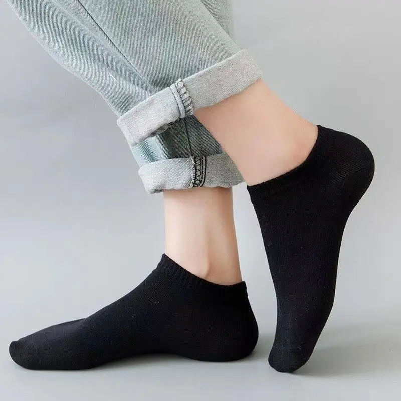 5足組 ユニセックス カジュアル 無地 ボートソックス 薄手 - Socks Ankle Men のレビューと価格
