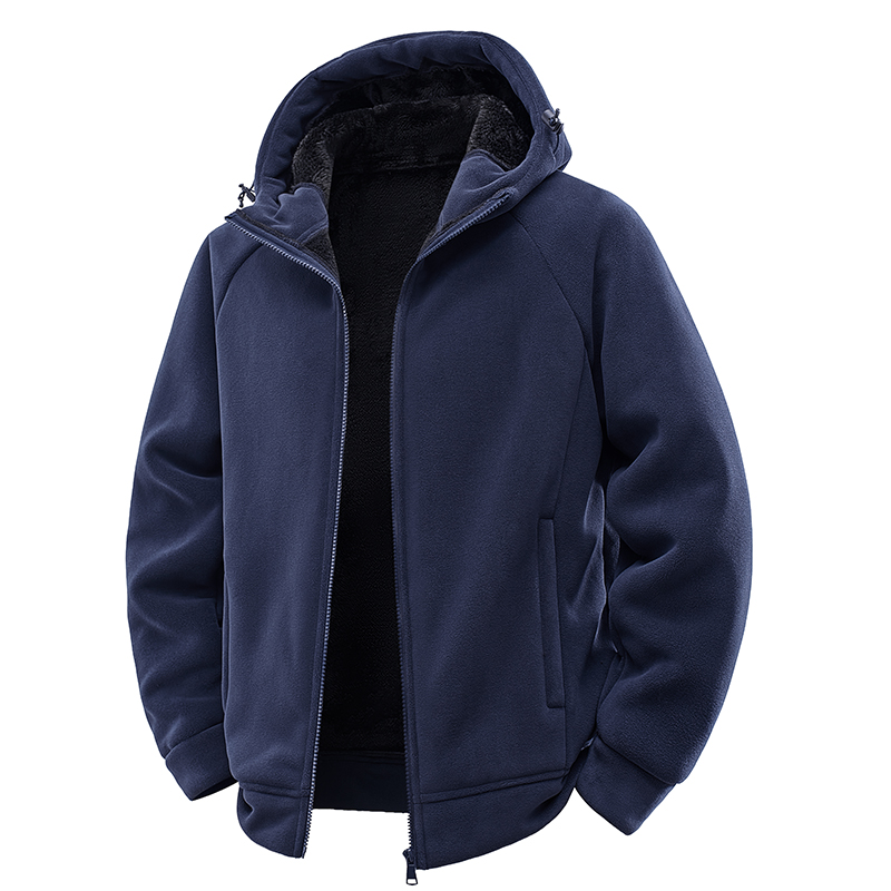 厚手のポーラーフリースジャケット メンズ フード付きウィンド - Sherpa Jacket Fleece のレビューと価格