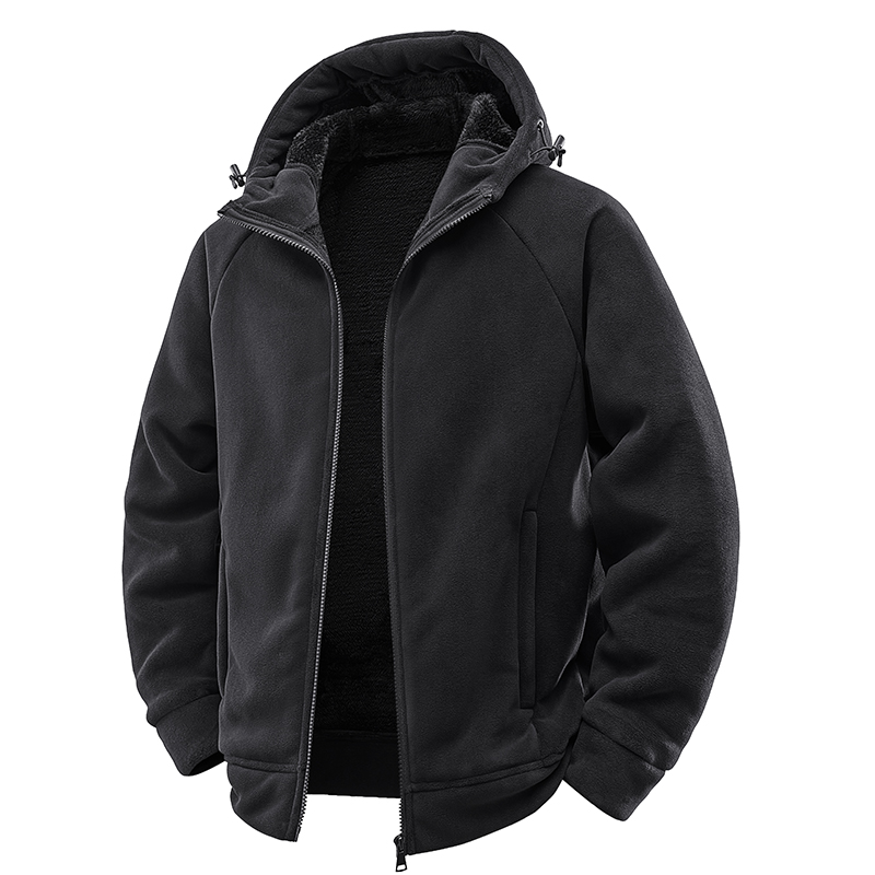 厚手のポーラーフリースジャケット メンズ フード付きウィンド - Sherpa Jacket Fleece のレビューと価格