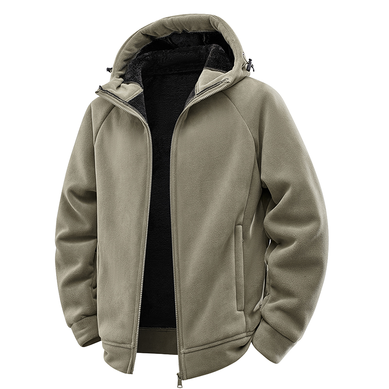 厚手のポーラーフリースジャケット メンズ フード付きウィンド - Sherpa Jacket Fleece のレビューと価格