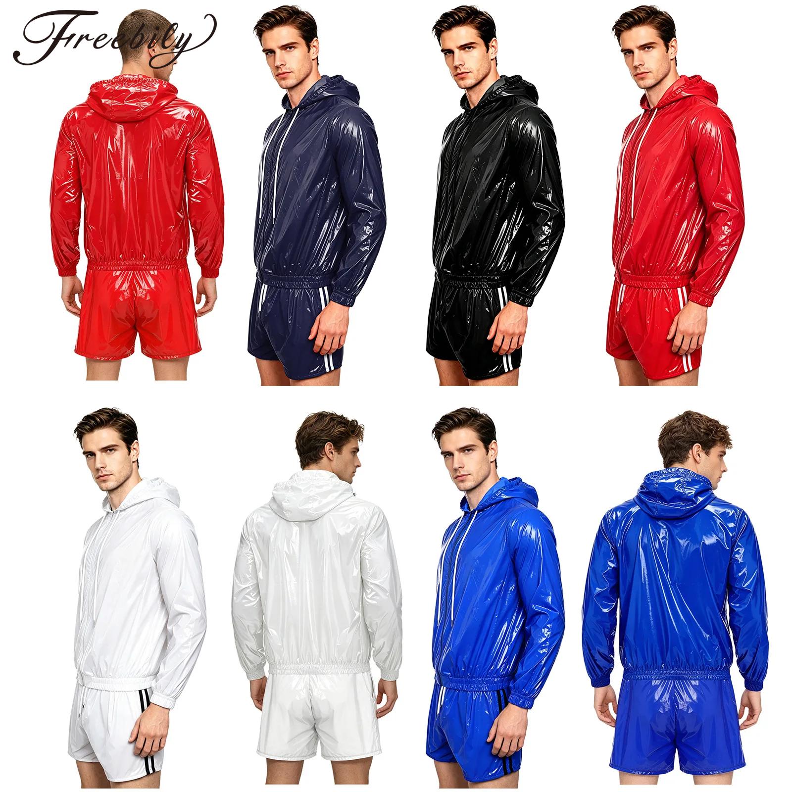 男性防水水泳トレーニング衣装長袖ジップアップフード付きジャケ - Windbreaker Men Zip のレビューと価格