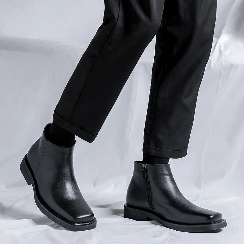 黒の新ファッション男性カジュアル革靴秋冬ドレスアンクルブーツ - Men'S Fashion Formal のレビューと価格