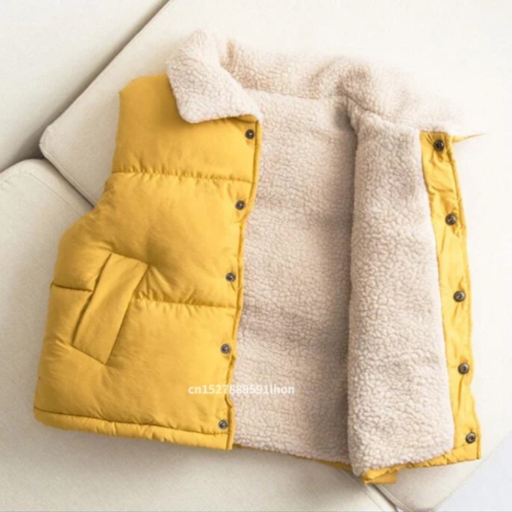 キッズ冬用暖かいパファーベスト、シェルパフリース裏地付きアウ - Sherpa Jacket Fleece のレビューと価格