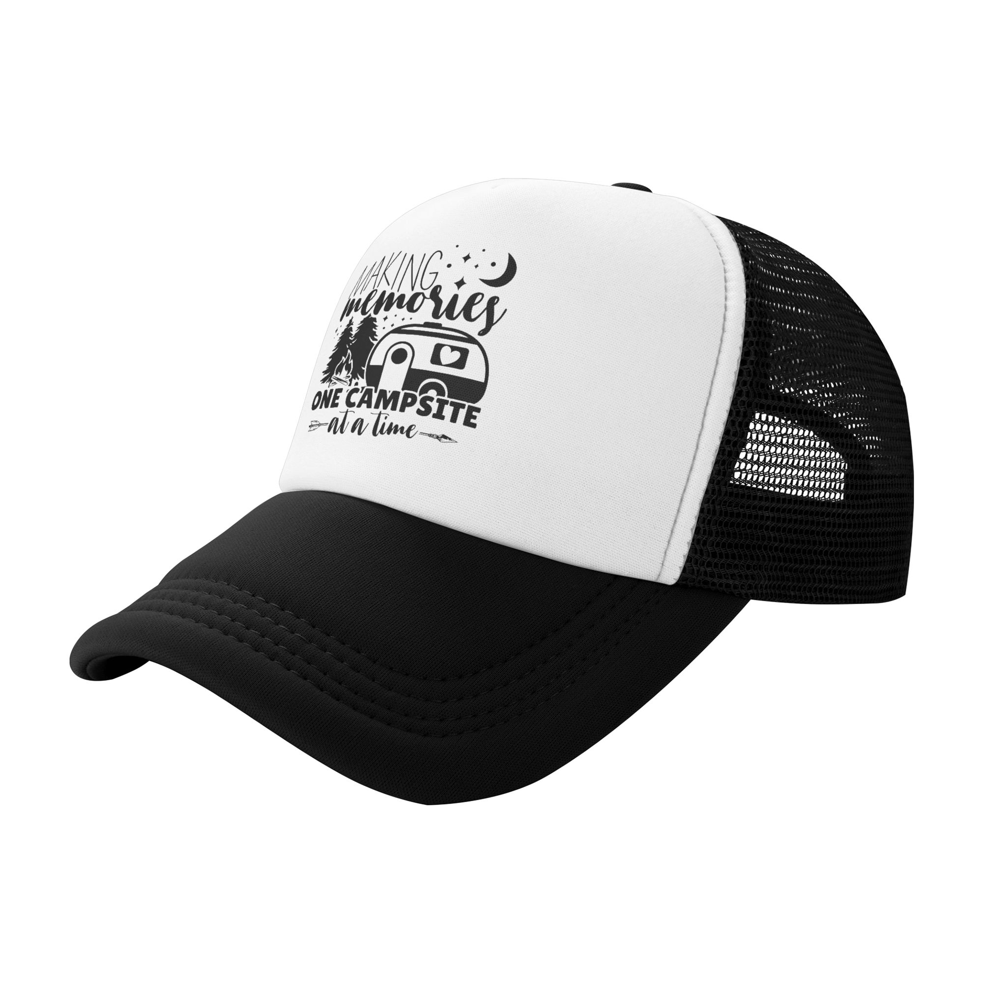 クラシックユニセックスアドベンチャーキャンプハッピーキャンパ - Trucker Hat Cap のレビューと価格