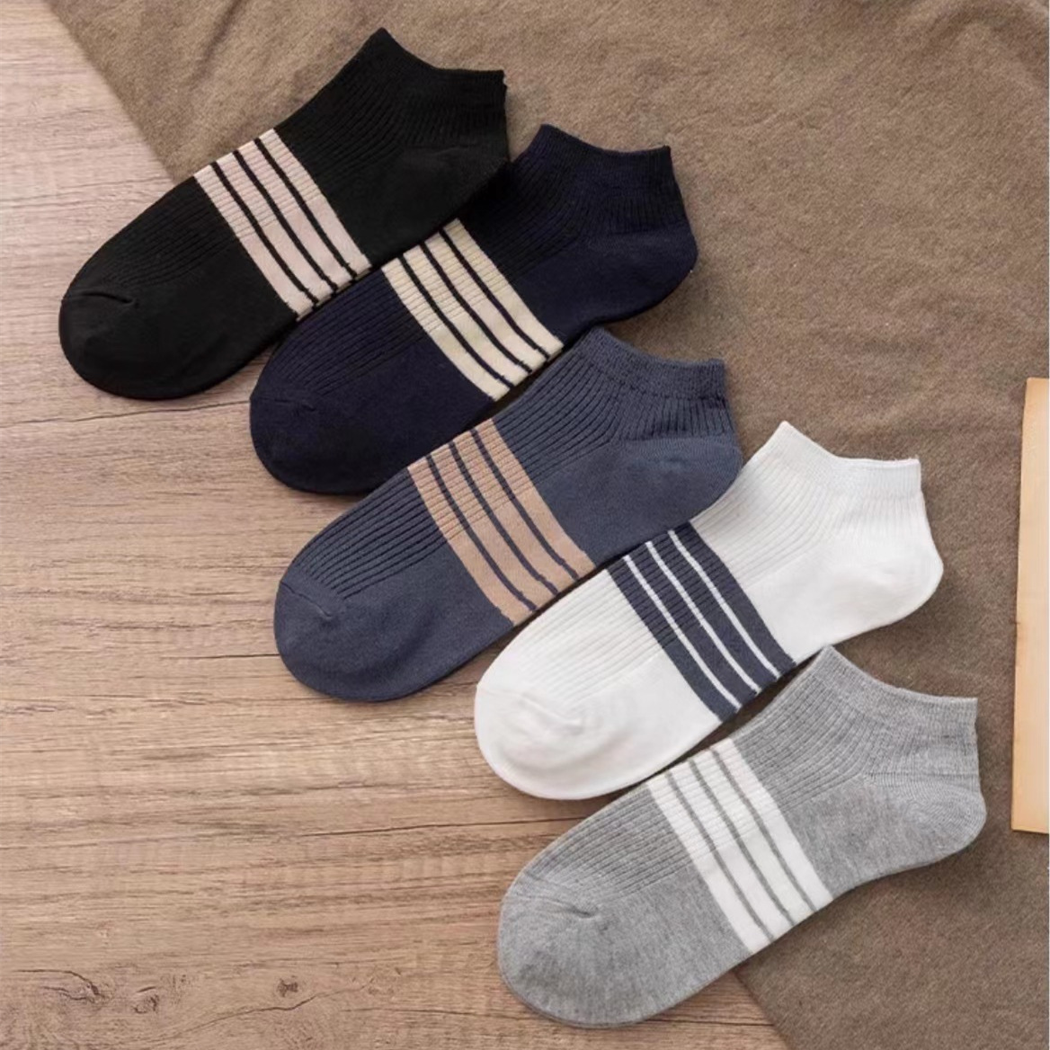 5 組の男性の夏の靴下トレンディなファッショナブルなシンプル - Socks Ankle Men のレビューと価格
