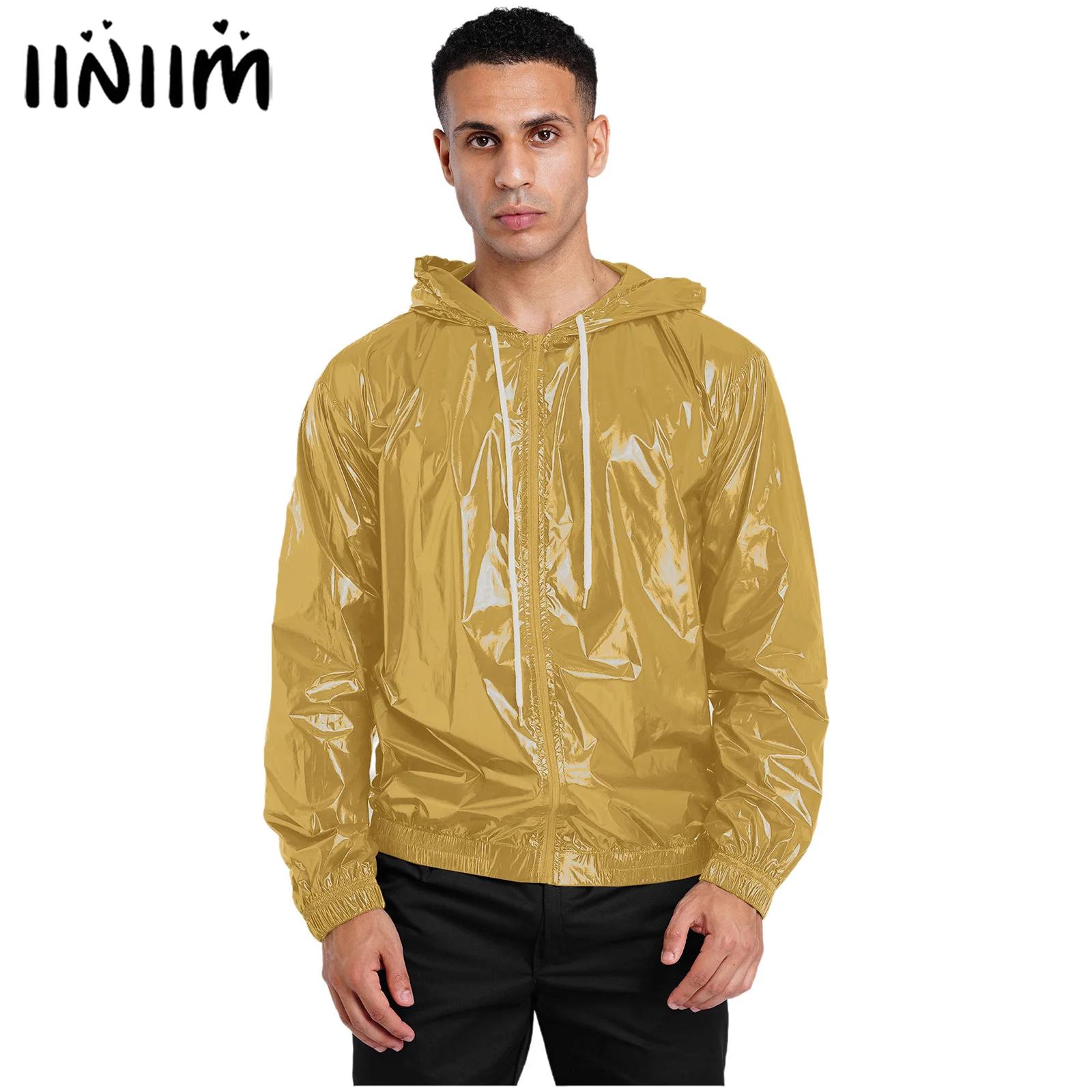 メンズ防水フード付きジャケットトップス長袖フロントジップアッ - Windbreaker Men Zip のレビューと価格