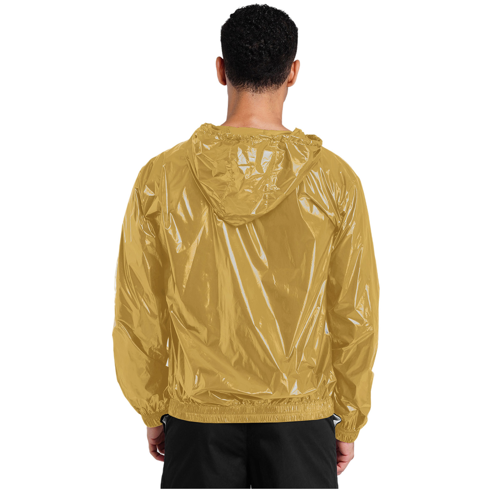 メンズ防水フード付きジャケットトップス長袖フロントジップアッ - Windbreaker Men Zip のレビューと価格