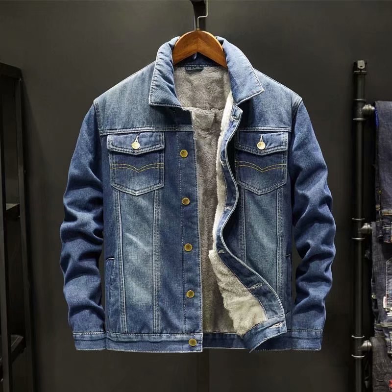 メンズフリース裏地デニムジャケット 冬用 厚手 暖かい シェ - Sherpa Jacket Fleece のレビューと価格