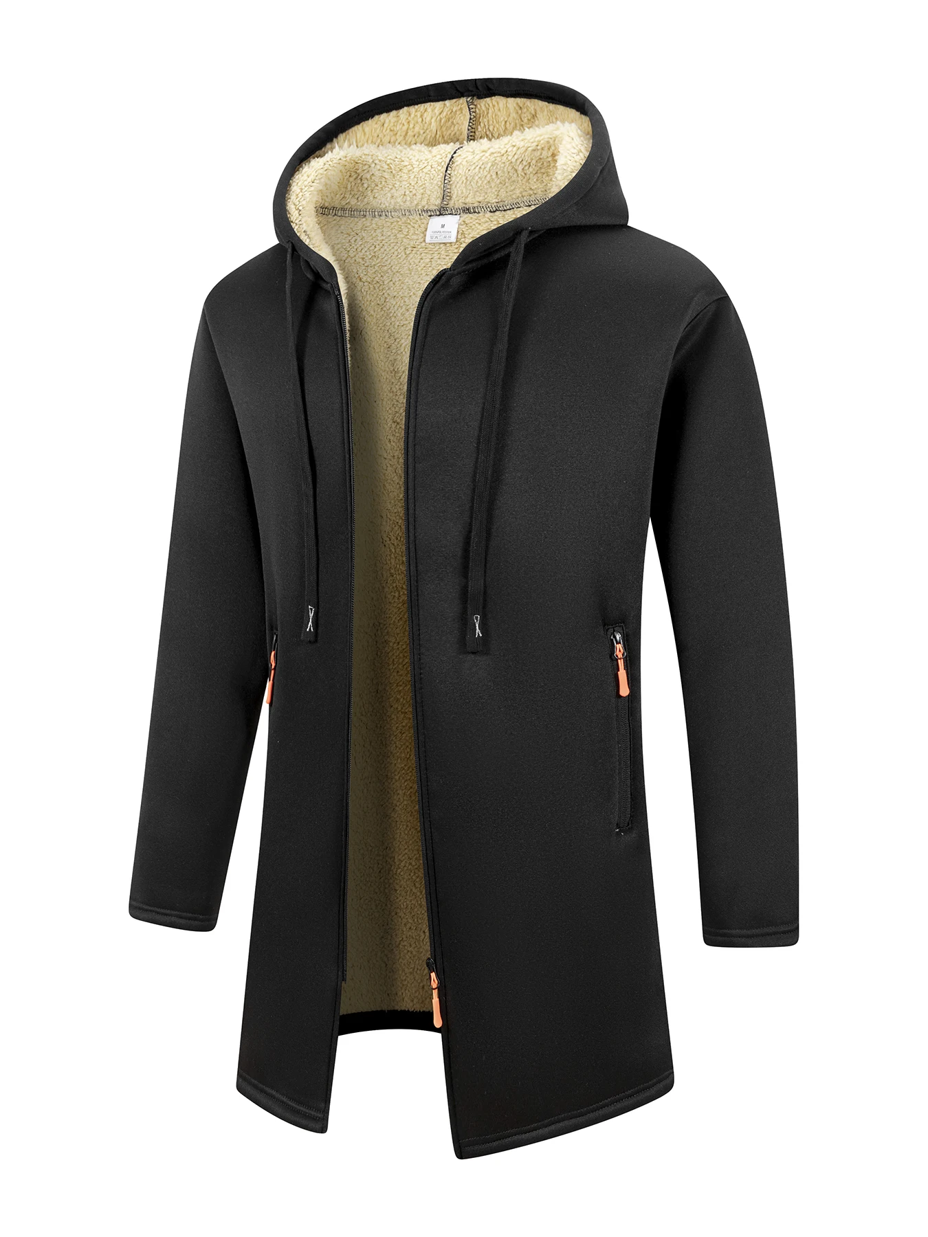 メンズ冬暖かいロングコートジッパージャケットジップウインドブ - Windbreaker Men Zip のレビューと価格