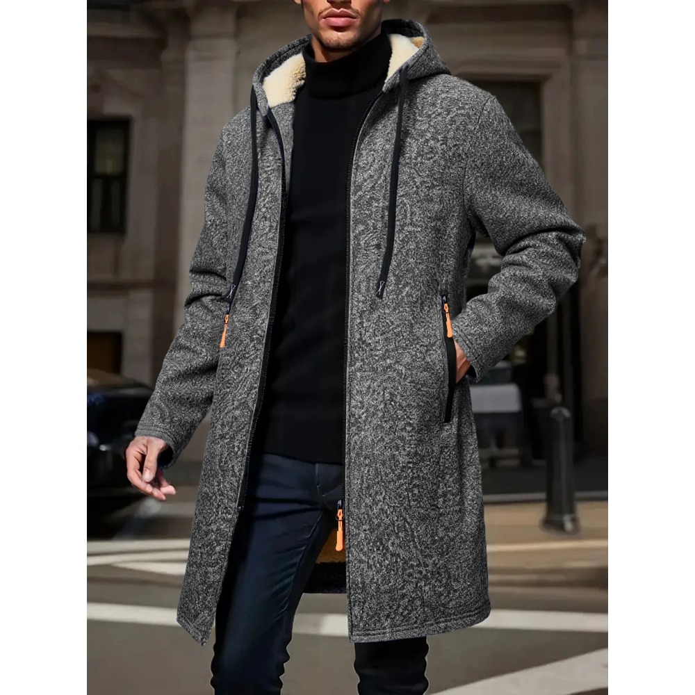 メンズ冬暖かいロングコートジッパージャケットジップウインドブ - Windbreaker Men Zip のレビューと価格