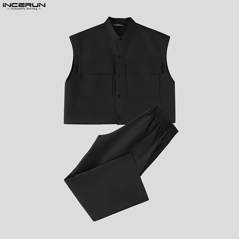 INCERUN 男性セット固体ノースリーブクロップトップスシ - Mens Fashion Ideas のレビューと価格
