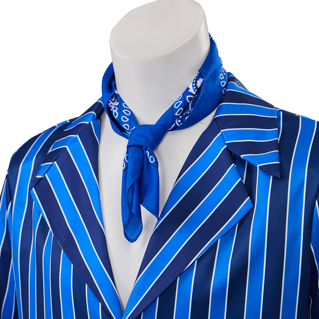 男性、ヴィンテージ青、黒のストライプスーツ、ハロウィーンの衣 - Mens Fashion In 1980S のレビューと価格