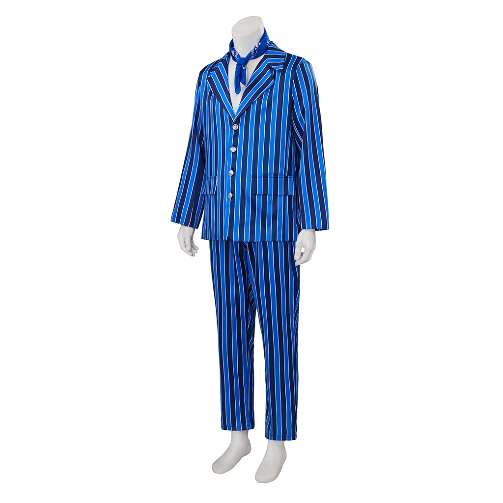 男性、ヴィンテージ青、黒のストライプスーツ、ハロウィーンの衣 - Mens Fashion In 1980S のレビューと価格