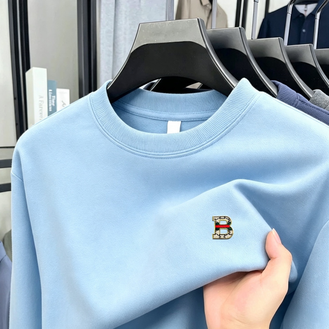 柔らかなコットン素材の高級ブランドメンズ長袖ラウンドネックT - Men'S Fashion T Shirts のレビューと価格