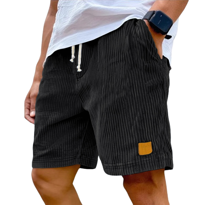 夏の新メンズヴィンテージ刺繍レザーラベルコーデュロイカジュア - Men'S Fashion Labels のレビューと価格