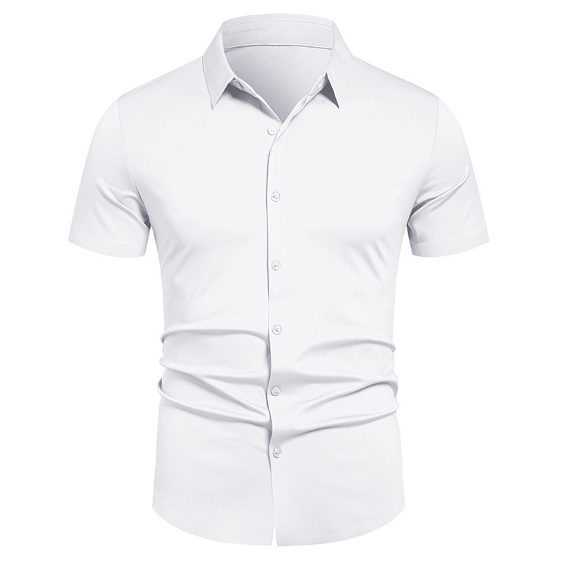 アイロン不要ビジネスシャツメンズ夏無地半袖フォーマルワークシ - Men'S Fashion Formal のレビューと価格