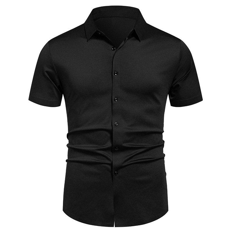 アイロン不要ビジネスシャツメンズ夏無地半袖フォーマルワークシ - Men'S Fashion Formal のレビューと価格