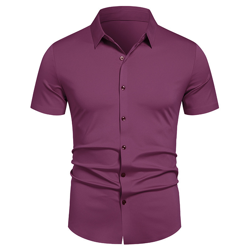 アイロン不要ビジネスシャツメンズ夏無地半袖フォーマルワークシ - Men'S Fashion Formal のレビューと価格