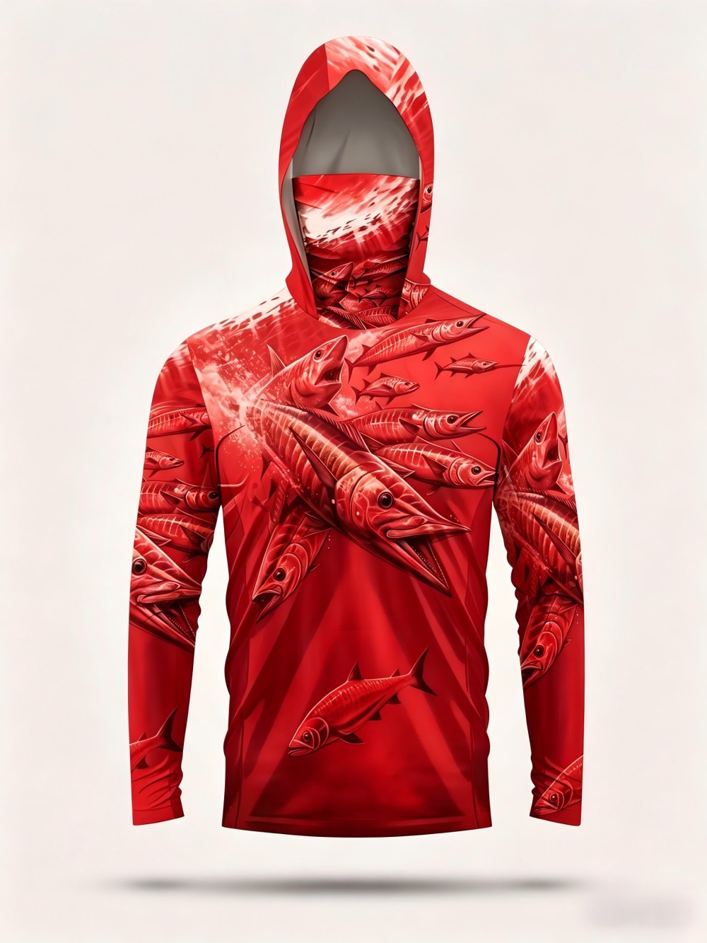 メンズ夏ファッション 魚群プリント 快適で通気性のあるフード - Men'S Fashion T Shirts のレビューと価格