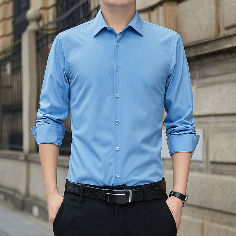 新作プラスサイズメンズ無地ビジネスシャツファッションクラシッ - Men'S Fashion Formal のレビューと価格