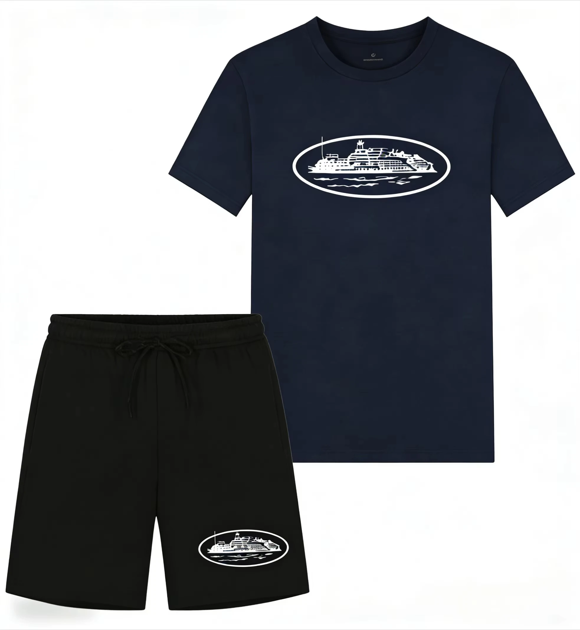 2026年夏新作 小型ボートプリント ツーピースTシャツ＆シ - Mens Fashion Ideas のレビューと価格