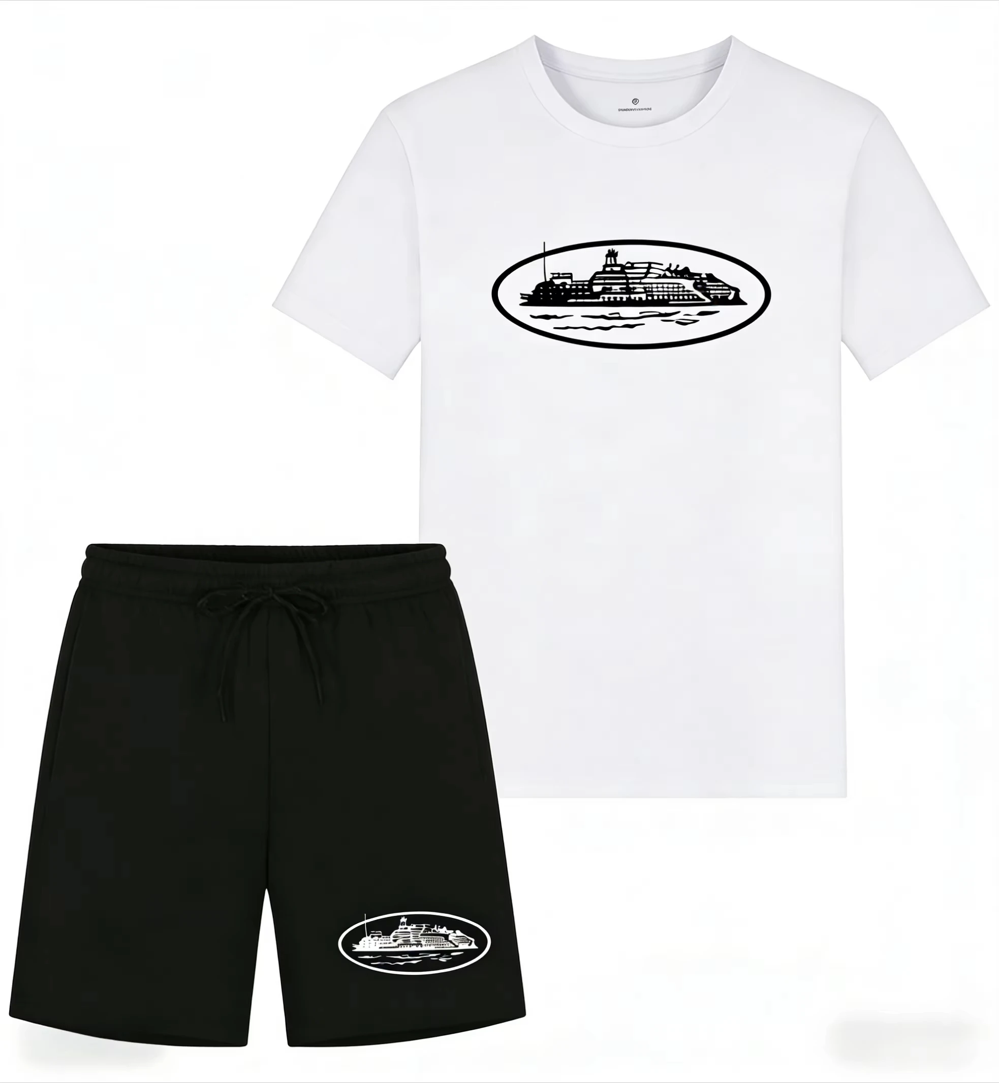 2026年夏新作 小型ボートプリント ツーピースTシャツ＆シ - Mens Fashion Ideas のレビューと価格
