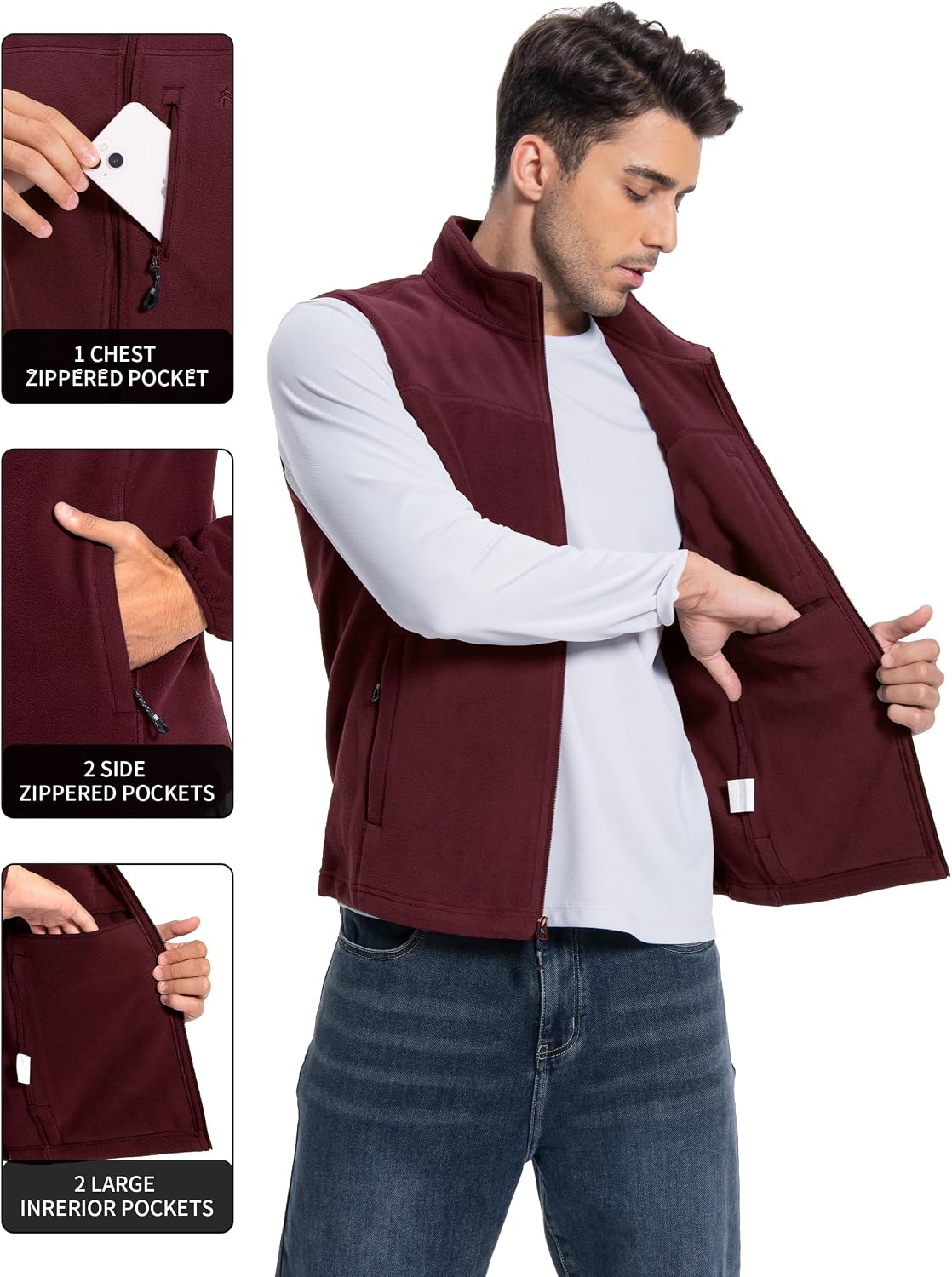 パイオニアキャンプフリースベストメンズウィンタージャケットフ - Windbreaker Men Zip のレビューと価格