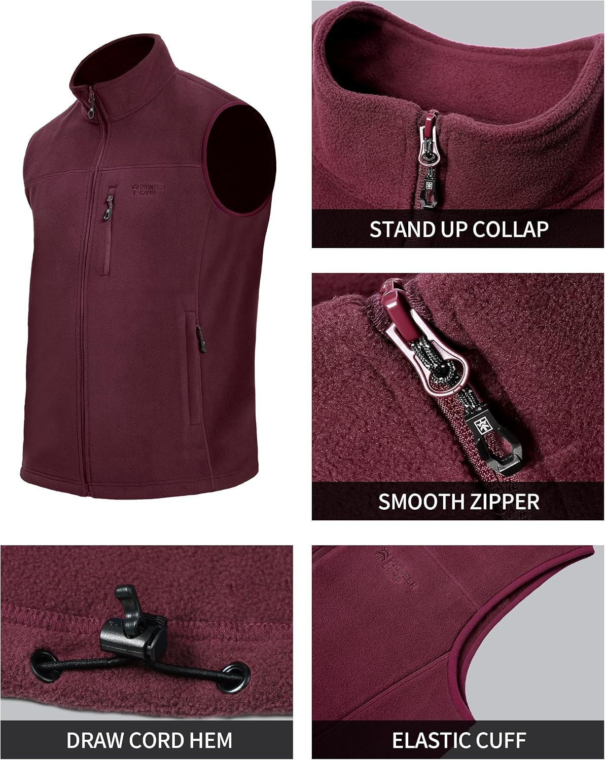 パイオニアキャンプフリースベストメンズウィンタージャケットフ - Windbreaker Men Zip のレビューと価格