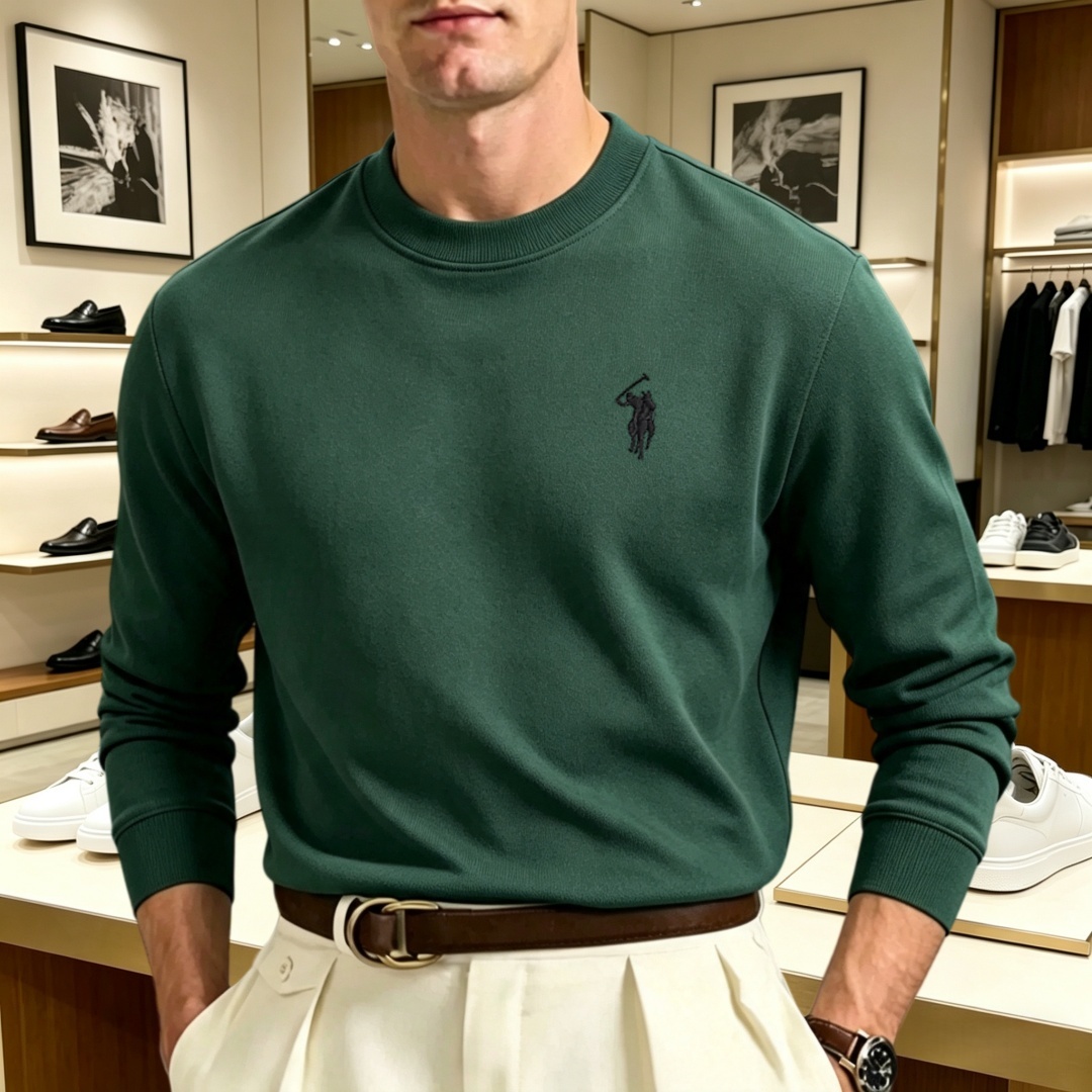 柔らかなコットン素材の高級ブランドメンズ長袖ラウンドネックT - Men'S Fashion T Shirts のレビューと価格