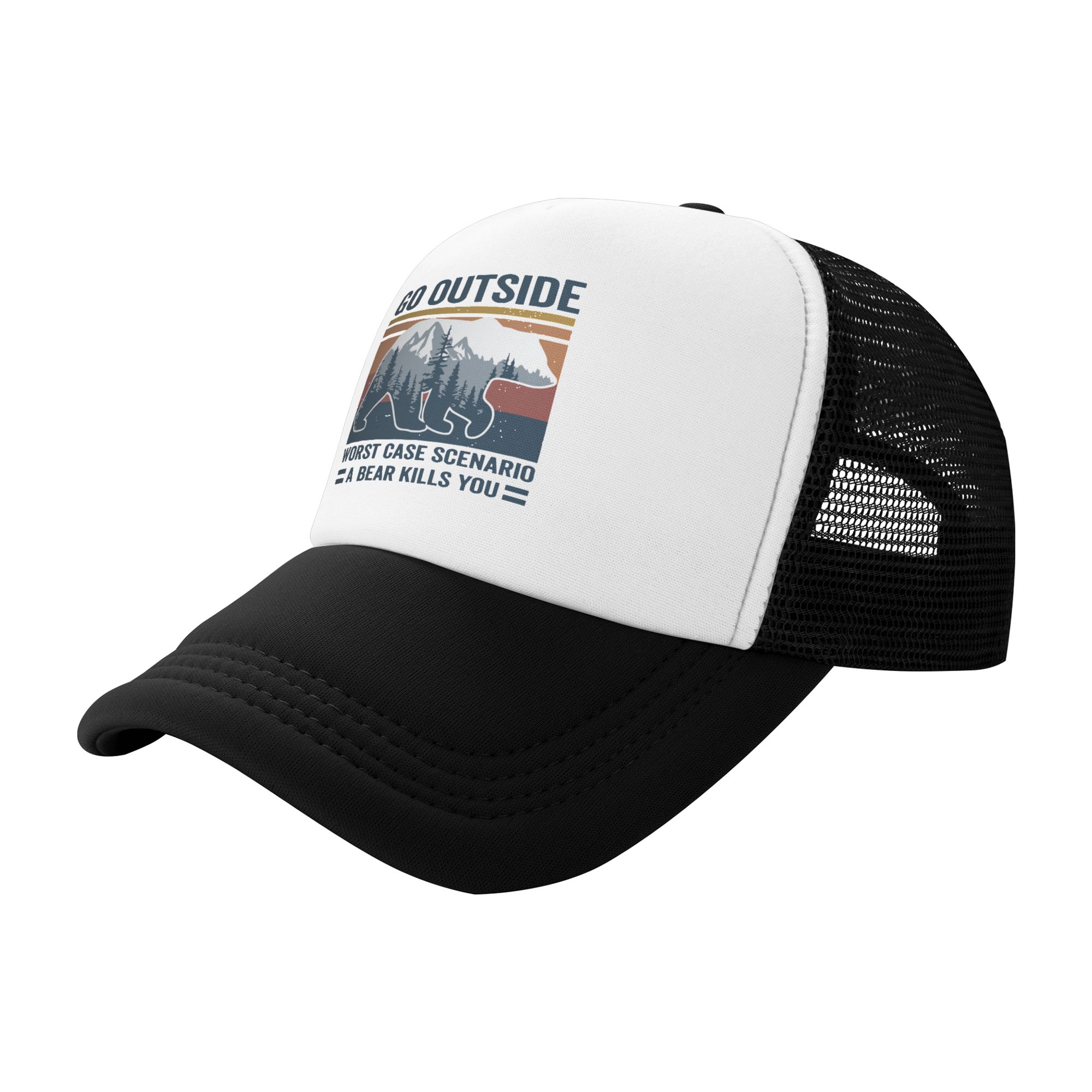 外に出て行こう 悪候の最悪の状況の場合、クマがあなたを殺す可 - Trucker Hat Cap のレビューと価格